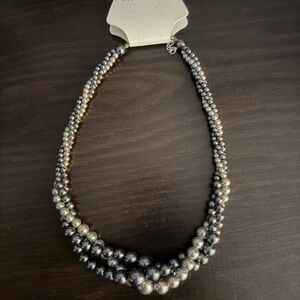 Croft & Barrow Silver and Black Beaded Necklace